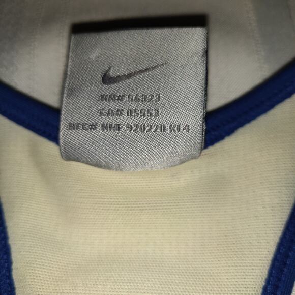 Nike Dri Fit Activewear Top BLUE & WHITE Back Reflectors Pockets Women's L 12-14 - Picture 9 of 15